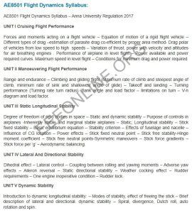 AE8501 Flight Dynamics Syllabus