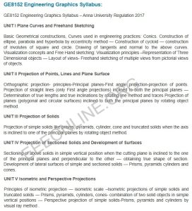 GE8152 Engineering Graphics Syllabus