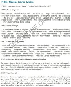 PH8251 Materials Science Syllabus